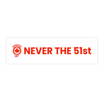 Never the 51st Bumper Sticker - Logo